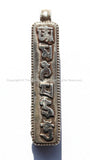 92.5 Sterling Silver OM Mani Mantra Long Tibetan Ghau Prayer Box Amulet Pendant with Vajras & Spiral Details - SS3612