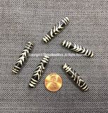Ethnic Tibetan Black & White Colored Buffalo Bone Beads - Handmade Beads - Tube Shaped Beads - Tribal Bone Beads - B3209-5