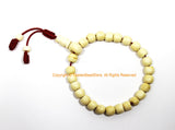 Handmade Tibetan Plain Bone Mala Bracelet - Adjustable Mala Wrist Rosary Yoga Bracelet Buddhist Tibetan Prayer Beads - C261