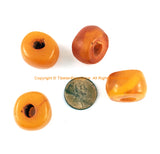 4 Beads - Tibetan Amber Copal Resin Beads - Ethnic Tribal Amber Copal Beads - A3252-4