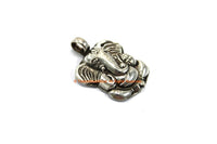 92.5 Sterling Silver Small Ganesh Charm Pendant- Nepalese Tibetan Charms Pendants - Ganesh Charm Design © TibetanBeadStore® - SS8008