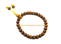 Handmade Tibetan Natural Sandalwood Mala Bracelet - Adjustable Mala Wrist Rosary Yoga Bracelet Buddhist Tibetan Prayer Beads - C260B