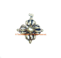 2 PENDANTS Tibetan Brass Double Dorje Vajra Pendants- Buddhist Jewelry Tibetan Ritual Object Pendant Nepal Vishva-Vajra Pendant - WM7723-2