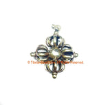 2 PENDANTS Tibetan Brass Double Dorje Vajra Pendants- Buddhist Jewelry Tibetan Ritual Object Pendant Nepal Vishva-Vajra Pendant - WM7723-2