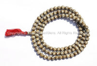 Tibetan 8mm Conch Mala Prayer Beads with Om Mani Padme Hung Mantra - Tibetan Prayer Beads Mala Making Supply - PB20