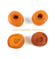 4 Beads - Tibetan Amber Copal Resin Beads - Ethnic Tribal Amber Copal Beads - A3252-4