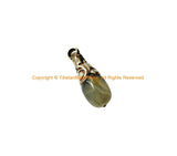 Ethnic Tribal Tibetan Labradorite Drop Charm Pendant - Handmade Jewelry - Tibetan Jewelry Charms - WM7995E