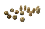 7 SETS - AS IS Creamy White Color Tibetan Guru Bead Sets With Turquoise Coral Inlays - 3 Hole Guru Beads - Mala Making Supply- GB8Z-7