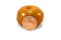 3 BEADS LARGE Tibetan Amber Copal Resin Beads - Ethnic Tibetan Copal Amber Resin Beads - TibetanBeadStore - B3342