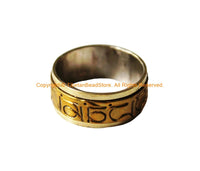 Beautiful Tibetan Spinning Ring - Handmade Om Mani Mantra Spinning Ring Band - Spinner Meditation Ring - R354