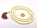 7mm Size White Bone Tibetan Mala Prayer Beads - 108 Beads - Beautiful Smooth Hand Selected Beads - Quality Bone Mala Prayer Beads - PB206