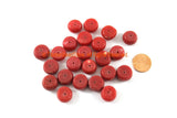 2 BEADS - Tibetan Red Faux Coral Resin Beads - Ethnic Tribal Resin Coral Beads - Ethnic Beads - Nepalese Tibetan Beads - B3313-2