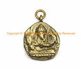Small Nepalese Tibetan Brass Ganesh Charm Pendant- Brass Charms Yoga Charm Pendant - Ganesha Ganesa Charm ©TibetanBeadStore - WM7048B