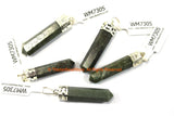 Moss Agate Pendant with Silver Plated Bail - Pencil Point Pendant - Small Pencil Point Agate Pendant - Tibetan Point Pendant - WM7305