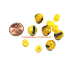 5 SETS Tibetan Amber Color Resin Guru Bead Set with Inlays - Tibetan Guru Beads - Inlaid Resin Guru Beads - Mala Supplies - GB53-5