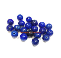 20 BEADS 8mm Natural Lapis Lazuli Beads - Round Lapis Beads - Natural Gemstone Beads - Jewelry Making Bead Supplies - GM100-20