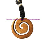 Ethnic Handmade Carved Sacred Spiral Design Keychain Keyring - Handmade Ethnic Keychains - KC97