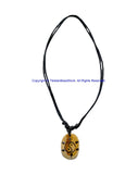 Yin Yang Design Handmade Tibetan Bone Pendant Necklace on Adjustable Cord - Boho Yoga Jewelry - HC166EB