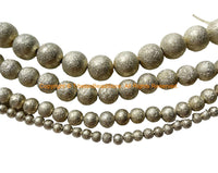 Silver Color Textured Round Spacer Beads Strand - Gemstone Beads Strands - GS50