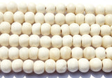 50 BEADS - Tibetan White Bone Beads - 8mm Size Cream White Tibetan Bone Beads - Mala Supplies - LPB76-50