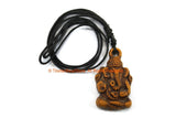Ganesha Resin Pendant with 26" - 28" Adjustable Black Cotton Cord from Nepal - Ganesh Ganesha Ganesa Ganpati Pendant - WM7721