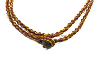 Handwoven Cord Necklace 4mm Thick Cord 27" Necklace by TibetanBeadStore - Unisex Boho Surfer Jewelry Cord Choker © TibetanBeadStore - BK34A