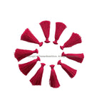 10 TASSELS Maroon Red Color Tassels - Handmade Boho Tassels Bag Tassels Mala Tassels - Craft Tassels - T225-10