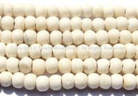 20 BEADS Tibetan White Bone Beads - 6mm-7mm - Tibetan Beads - Mala Making Supplies - LPB78-20