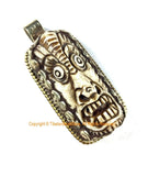 LARGE Long Unique Carved Bone Protector Guardian Tibetan Pendant - Ethnic Tribal Himalayan One of a Kind Handmade Jewelry- WM7402A