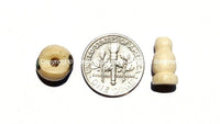 Tibetan White Bone Guru Beads with Turquoise, Coral Inlays - 7mmx10mm- Mala Making Supply - GB8S-10