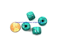 4 BEADS Blue Crackle Resin Beads - Blue Color Resin Beads - Big Turquoise Blue Color Beads - B3204-4