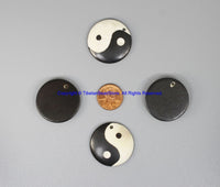 1 PENDANT Ethnic Tribal Yin Yang Design Bone Charm Pendant - Ying Yang Handmade Bone Pendant- WM7932-1