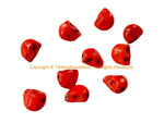 10 BEADS - Orange Color Howlite Carved Skull Charm Beads - Skull Beads - Charms, Beads, Findings - B3401O-10