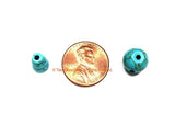 5 SETS Turquoise Tibetan Guru Bead Sets - 9mm-10mm size Howlite Turquoise 3 Hole Guru Beads - Tibetan Prayer Beads Mala Guru Beads - GB52-5