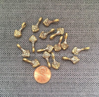 2 Counters Tibetan Brass Lotus Floral Mala Bum Counters Tibetan Mala Charms Decorative Counter - TibetanBeadStore Mala Bum Counters- T250-2