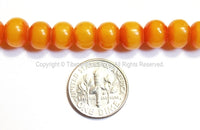 50 BEADS - Tibetan Resin Honey Amber Color Beads - Jewelry Supplies - Light Weight 8mm Resin Beads - LPB115-50