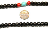 108 beads Tibetan Dark Wood Mala Prayer Beads with Spacer Beads 8mm - Tibetan Mala Beads - TibetanBeadStore Mala Making Supplies - PB161Y