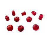 5 SETS - Tibetan Inlaid Red Guru Bead Sets - Inlay Guru Beads & Caps - Mala Making Supply 3 Hole Guru Beads - GB101-5