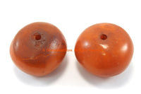 2 BEADS LARGE Tibetan Amber Copal Resin Beads - Ethnic Tibetan Copal Amber Resin Beads - TibetanBeadStore - B3328