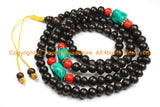 108 beads Tibetan Dark Wood Mala Prayer Beads with Spacer Beads 8mm - Tibetan Mala Beads - TibetanBeadStore Mala Making Supplies - PB130