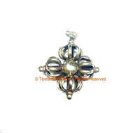 Tibetan Brass Double Dorje Vajra Pendant- Buddhist Jewelry Tibetan Ritual Object Pendant Nepal Vishva-Vajra Double Dorje Pendant - WM7723-1