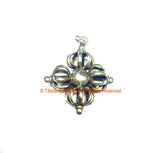 Tibetan Brass Double Dorje Vajra Pendant- Buddhist Jewelry Tibetan Ritual Object Pendant Nepal Vishva-Vajra Double Dorje Pendant - WM7723-1