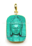 Nepal Tibetan Green Buddha Pendant - Ethnic Nepal Tibetan Handmade Jewelry - Yoga Buddha Meditation -  WM843B