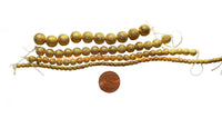 Gold Color Textured Round Spacer Beads Strand - Gemstone Beads Strands - GS53