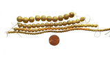Gold Color Textured Round Spacer Beads Strand - Gemstone Beads Strands - GS53