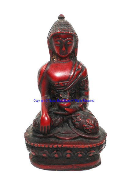 Tibetan Seated Buddha Statue - Handmade Antiqued Look Resin Buddha Statue - Meditation Supplies - HC143B