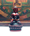 Tibetan Seated Buddha Statue - Handmade Antiqued Look Resin Buddha Statue - Meditation Supplies - HC143A
