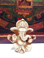 White Ganesh Statue with Antique Finish - Ganesha Ganesh Ganpati - Meditation Supplies - HC146