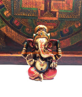 Colorful Ganesh Statue with Antique Finish - Ganesha Ganesh Ganpati - Meditation Supplies - HC147