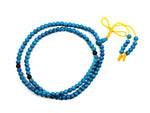 108 Beads - Tibetan Mala Prayer Beads - Small 6mm Blue Beads Mala - 6mm Size Blue Resin Beads Yoga Meditation Mala Prayer Beads - PB213